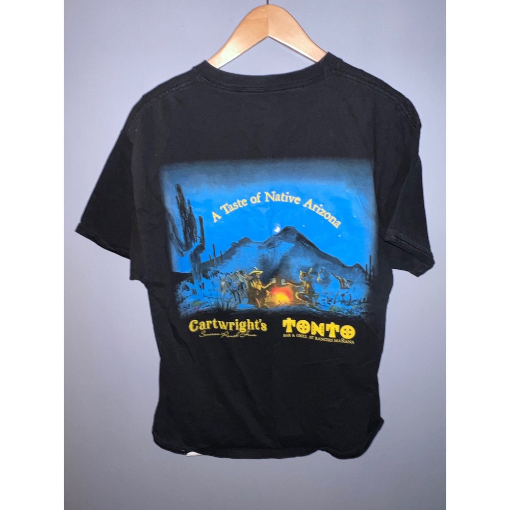 Hanes Beefy-T Cartwright's Tonto Cave Creek Arizona Graphic T-Shirt Black Large